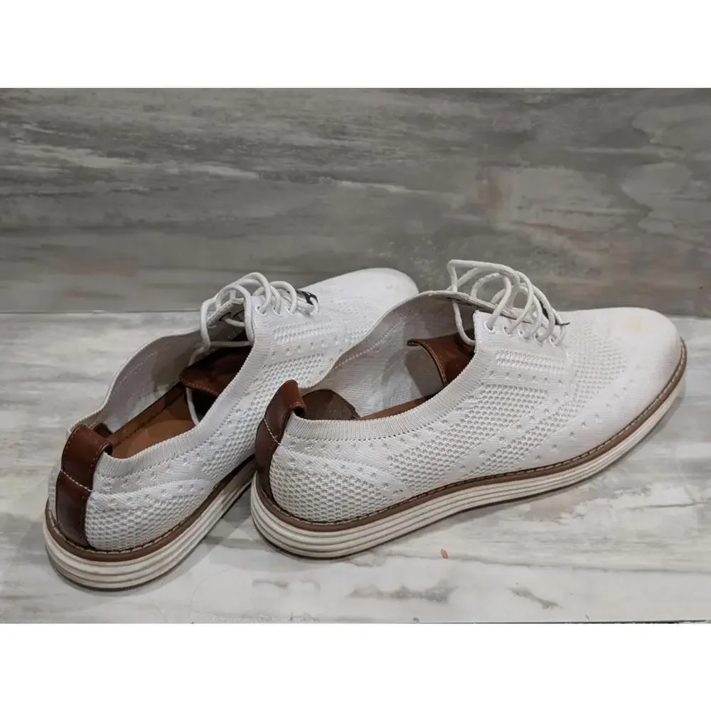 JXSN Ultralights Memory Foam White Knit Men's Oxford Shoes Sz 9.5